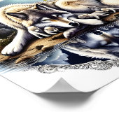 Mondlicht-Ruhe ein schlummernder Wolf 8x10 Poster (Ecke)