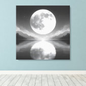 Mondlicht-Ruhe: Majestic Night Waters Leinwanddruck (Insitu (Holzboden))