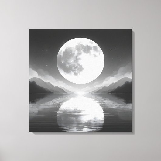 Mondlicht-Ruhe: Majestic Night Waters Leinwanddruck (Vorderseite)