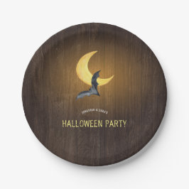 Mondlicht Rustikales Halloween-Party Pappteller