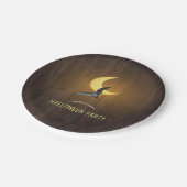 Mondlicht Rustikales Halloween-Party Pappteller (Schrägansicht)