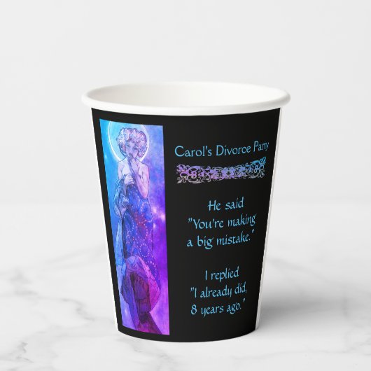 Mondlicht-Scheidung Party Pappbecher (Rückseite)