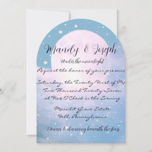Mondlicht-Schimmer Atmosphärische Hochzeitskollekt Einladung