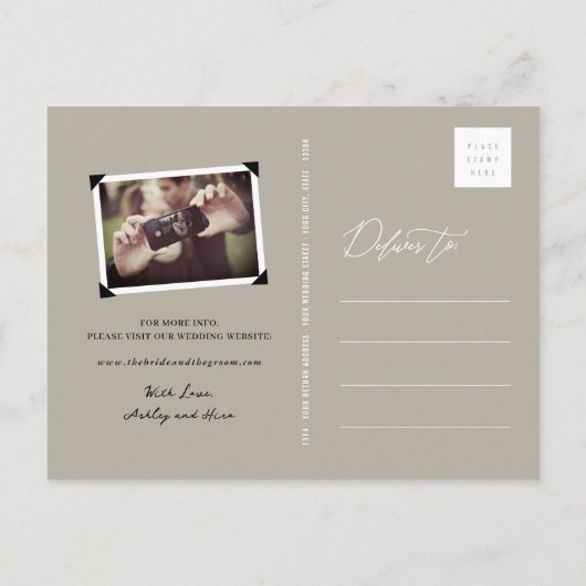 Mondlicht Schwalbe Ash Save the Date Postkarte (Rückseite)