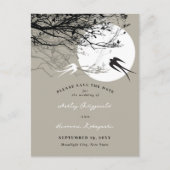 Mondlicht Schwalbe Ash Save the Date Postkarte (Vorderseite)