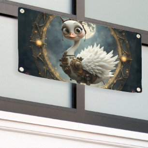 Mondlicht-Schwan mit Uhrwerk – Hüterin träumerisch Banner