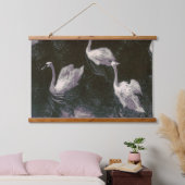 Mondlicht-Schwanensee Wandteppich Mit Holzrahmen (Schlafzimmer)