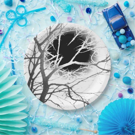 Mondlicht-Silhouette Pappteller (Party)