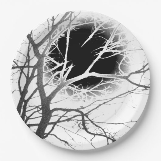 Mondlicht-Silhouette Pappteller (Vorderseite)