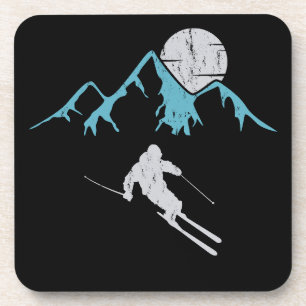 Mondlicht-Skifahren Getränkeuntersetzer