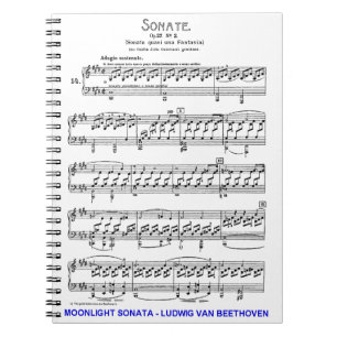 Mondlicht-Sonata-Ludwig-Beethoven Notizblock