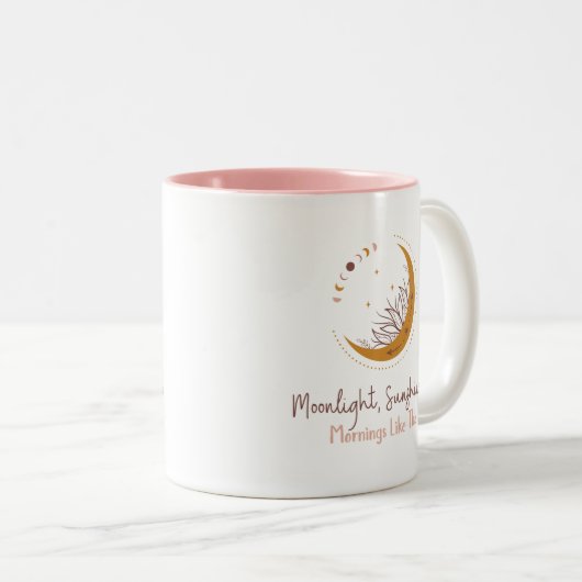 Mondlicht, Sonnenschein und Morgens wie diese Tass Zweifarbige Tasse (VorderseiteRechts)