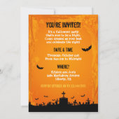 Mondlicht Spuk Haus auf Friedhof - Halloween Einladung (Rückseite)