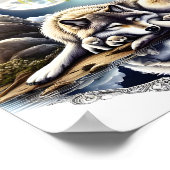 Mondlicht-Stille Ein schlummernder Wolf 10x8 Poster (Ecke)