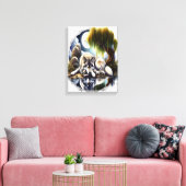 Mondlicht-Stille Ein schlummernder Wolf 12x16 Leinwanddruck (Insitu (Wohnzimmer))