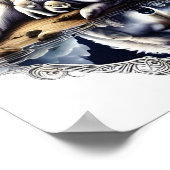 Mondlicht-Stille Ein schlummernder Wolf 12x16 Poster (Ecke)