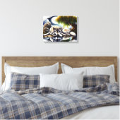 Mondlicht-Stille Ein schlummernder Wolf 16x12 Leinwanddruck (Insitu (Schlafzimmer))