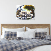 Mondlicht-Stille ein schlummernder Wolf 20x16 Leinwanddruck (Insitu (Schlafzimmer))