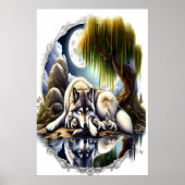 Mondlicht-Stille Ein schlummernder Wolf 24x36 Poster (Vorne)