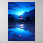 Mondlicht-Stille, weißer Walled Tempel Poster (Vorne)