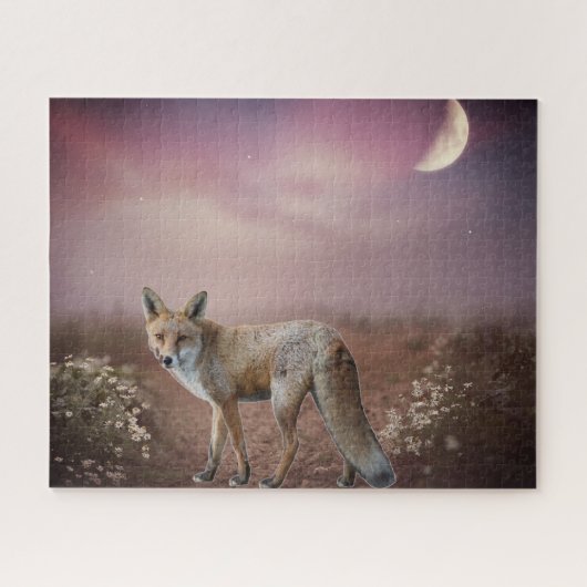 Mondlicht-Traum-Fuchs-Szene Puzzle (Horizontal)