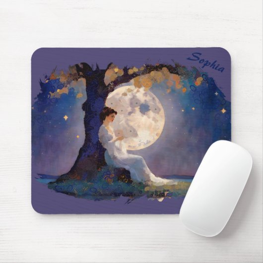 Mondlicht-Träumer - Ruhiger Nachthimmel Mousepad (Mit Mouse)