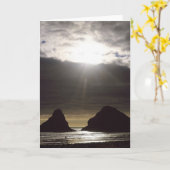 Mondlicht über den Ozeanfelsen Oregon Karte (Gelbe Blume)