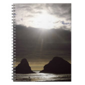 Mondlicht über den Ozeanfelsen Oregon Notizblock (Vorderseite)