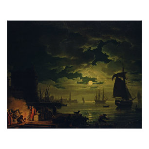 Mondlicht über Palermo Hochauflösende Kunst in fei Poster