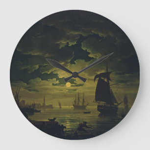 Mondlicht über Palermo Hochauflösende Kunst in höc Große Wanduhr