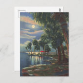 Mondlicht über tropischen Gewässern Floridas Postkarte (Vorne/Hinten)