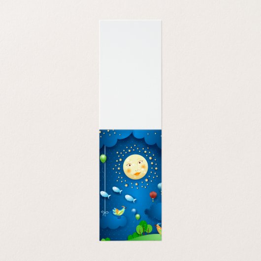 Mondlicht und fliegende Fische Visitenkarten (Außenseite Aufgefaltet)