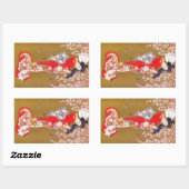 Mondlicht und Kirschblüten Rechteckiger Aufkleber (Blatt)