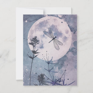 Mondlicht und Libellen Postkarte