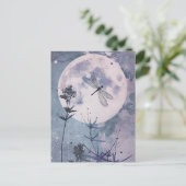 Mondlicht und Libellen Postkarte (Stehend Vorderseite)