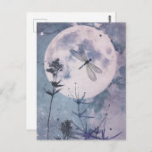 Mondlicht und Libellen Postkarte (Vorne/Hinten)