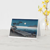 Mondlicht und Lonely Shore, Hiroshige, Ukiyo-e Karte (Gelbe Blume)