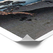Mondlicht und Lonely Shore, Hiroshige, Ukiyo-e Poster (Ecke)