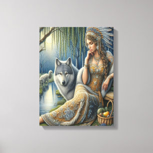 Mondlicht-Verzauberung im Mystischen Wald12x16 Leinwanddruck