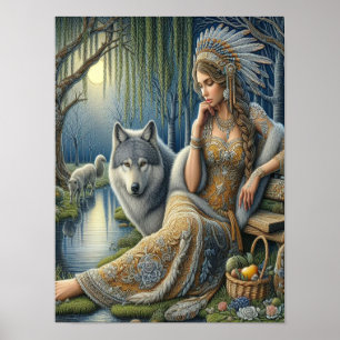 Mondlicht-Verzauberung im Mystischen Wald12x16 Poster