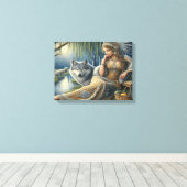 Mondlicht-Verzauberung im Mystischen Wald16x12 Leinwanddruck (Insitu (Holzboden))