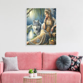 Mondlicht-Verzauberung im Mystischen Wald16x20 Leinwanddruck (Insitu (Wohnzimmer))