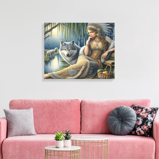 Mondlicht-Verzauberung im Mystischen Wald20x16 Leinwanddruck (Insitu (Wohnzimmer))