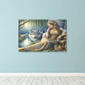 Mondlicht-Verzauberung im Mystischen Wald36x24 Leinwanddruck (Insitu (Holzboden))