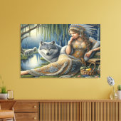 Mondlicht-Verzauberung im Mystischen Wald36x24 Leinwanddruck (Insitu (Wohnzimmer))