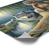 Mondlicht-Verzauberung im Mystischen Wald7x5 Poster (Ecke)