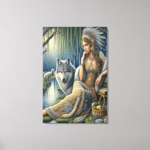 Mondlicht-Verzauberung im Mystischen Wald 24x36 Leinwanddruck