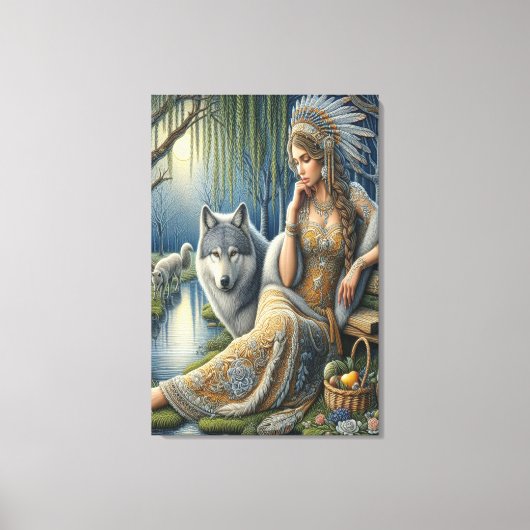 Mondlicht-Verzauberung im Mystischen Wald 24x36 Leinwanddruck (Vorderseite)