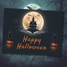 Mondlicht-Villa Halloween-Katze