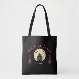 Mondlicht-Villa Halloween-Katze Tasche